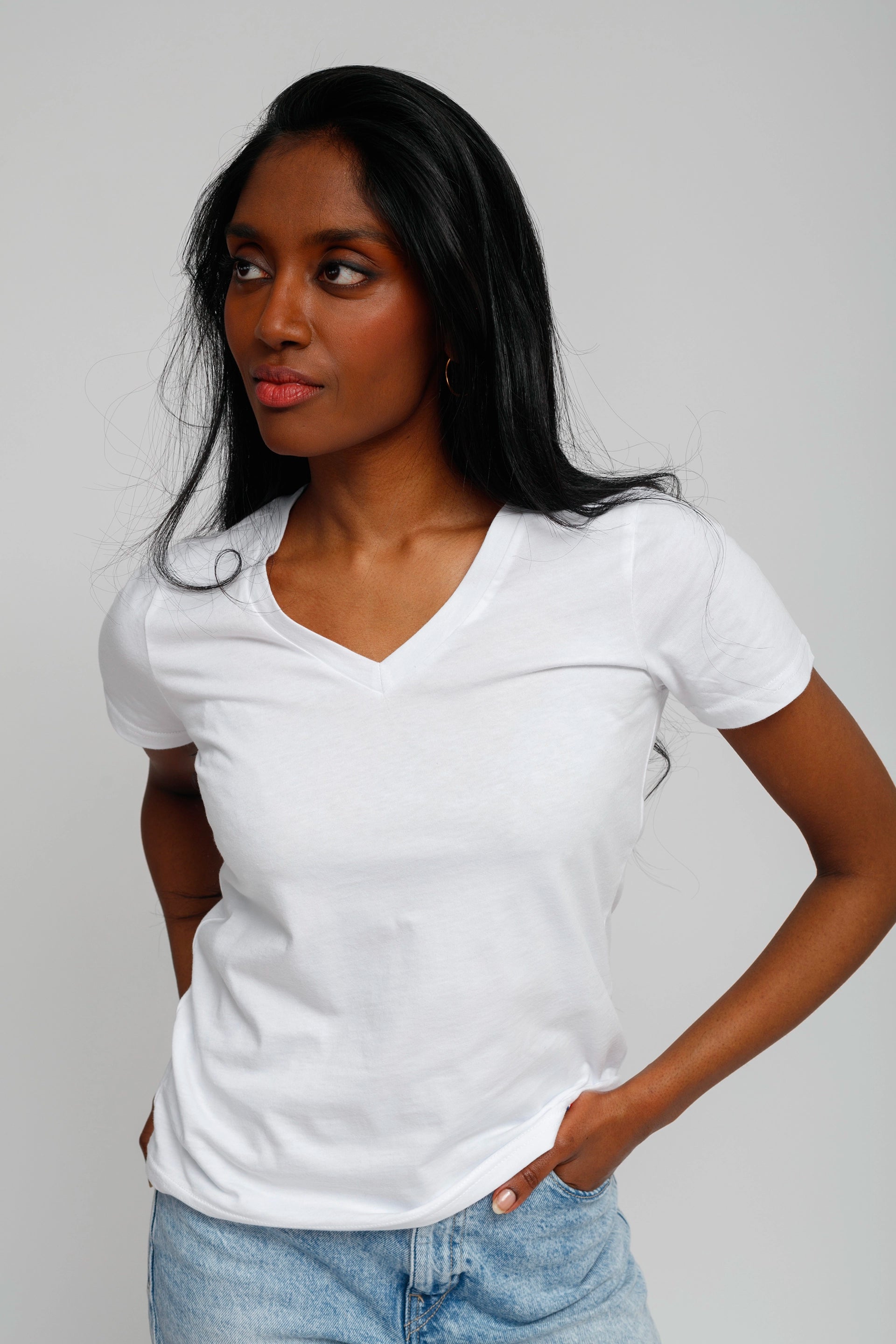 Tee shirt femme col en v on sale