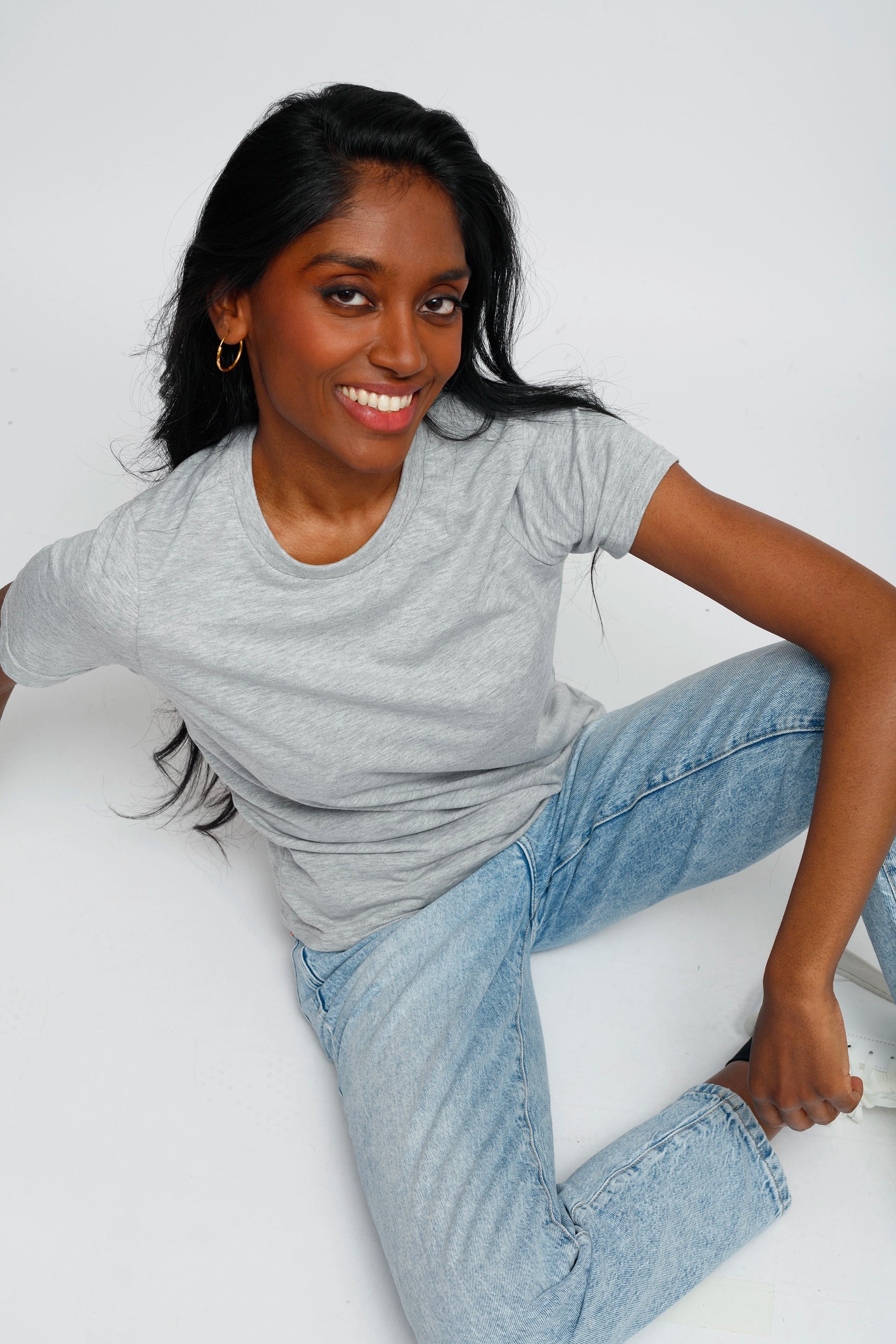 Tee shirt gris chiné femme sales